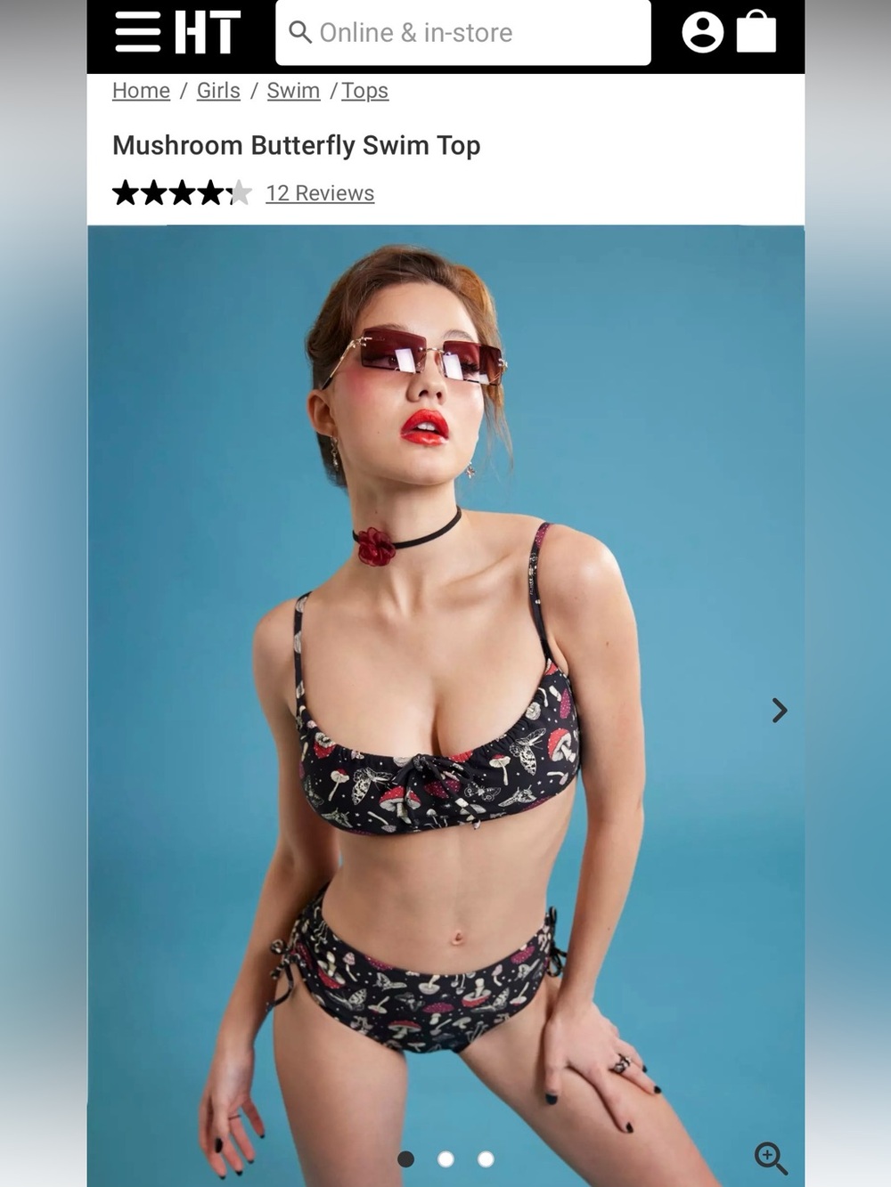 Hot Topic Mushroom Butterfly Swim Bikinki